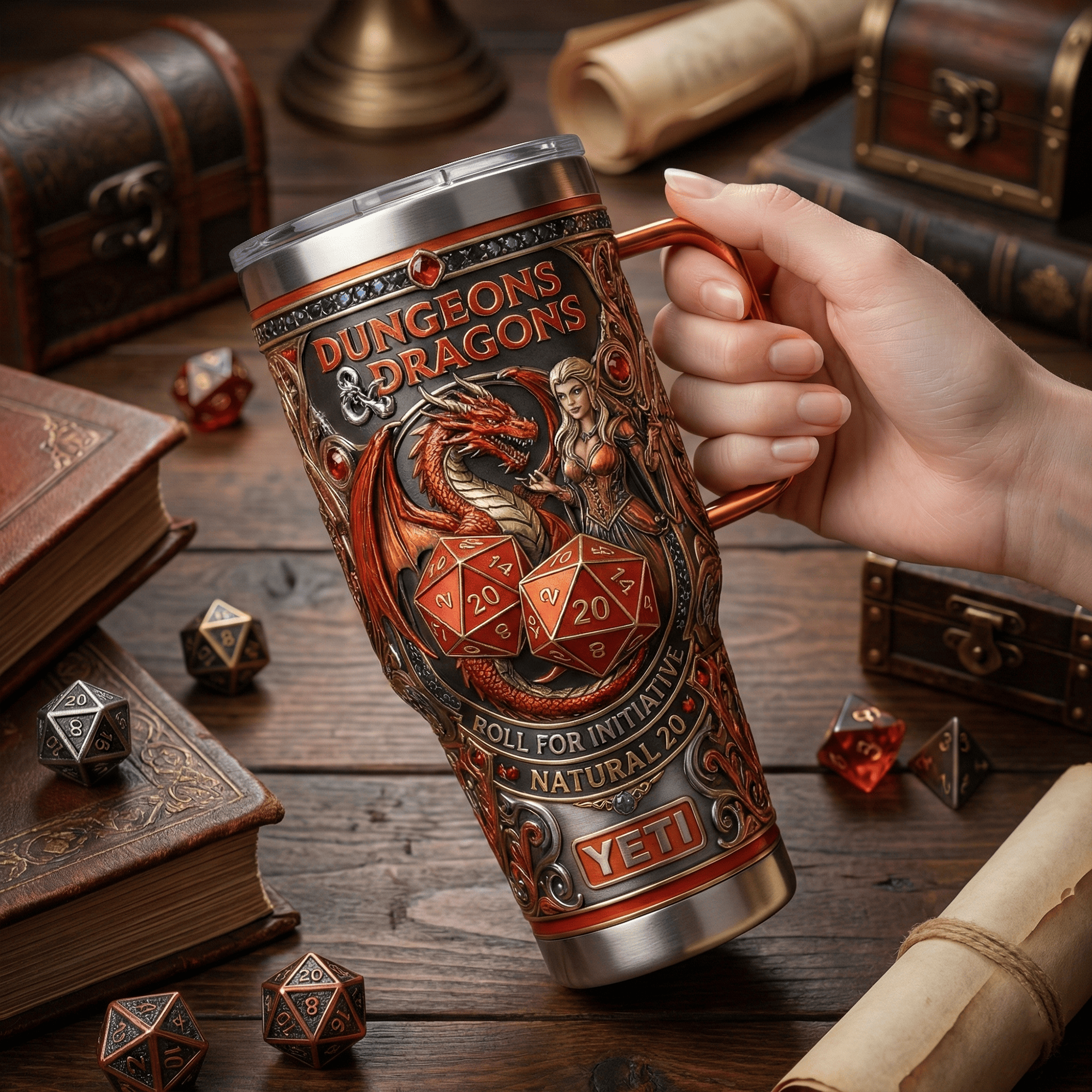 DND 40oz Tumbler With Handle LNTH